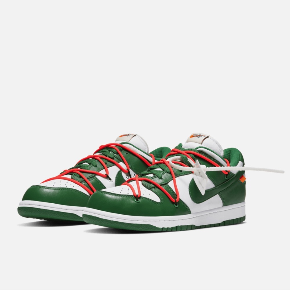 Nike Dunk Low Off-White in Green and White